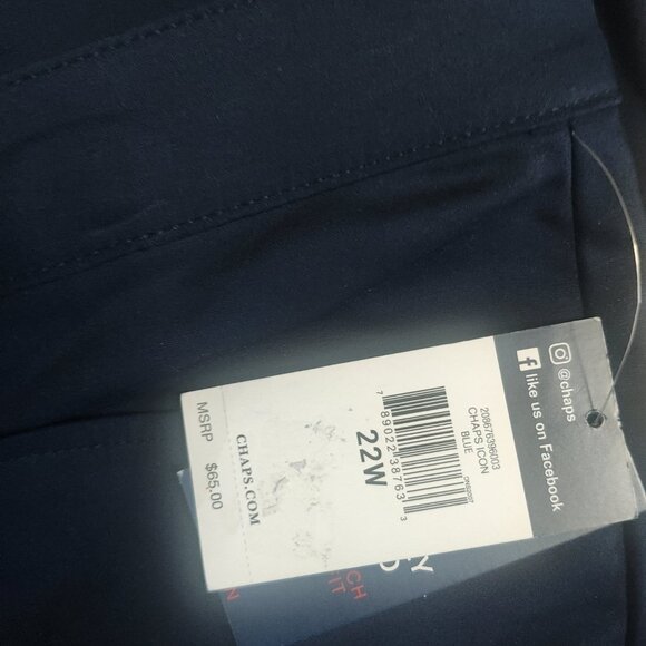 Chaps Navy Blue Chino Pants Size 22W NWT - Picture 3 of 6
